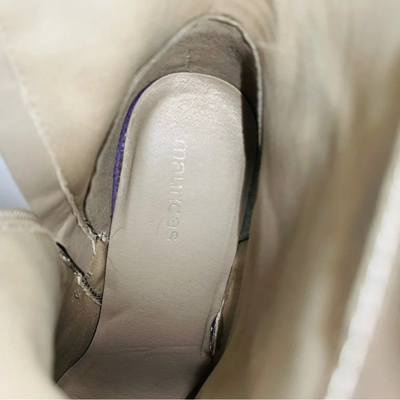 Maurices Addison Mid Ankle Block Heel Booties Taupe Gray 7 Women’s - Picture 10 of 14